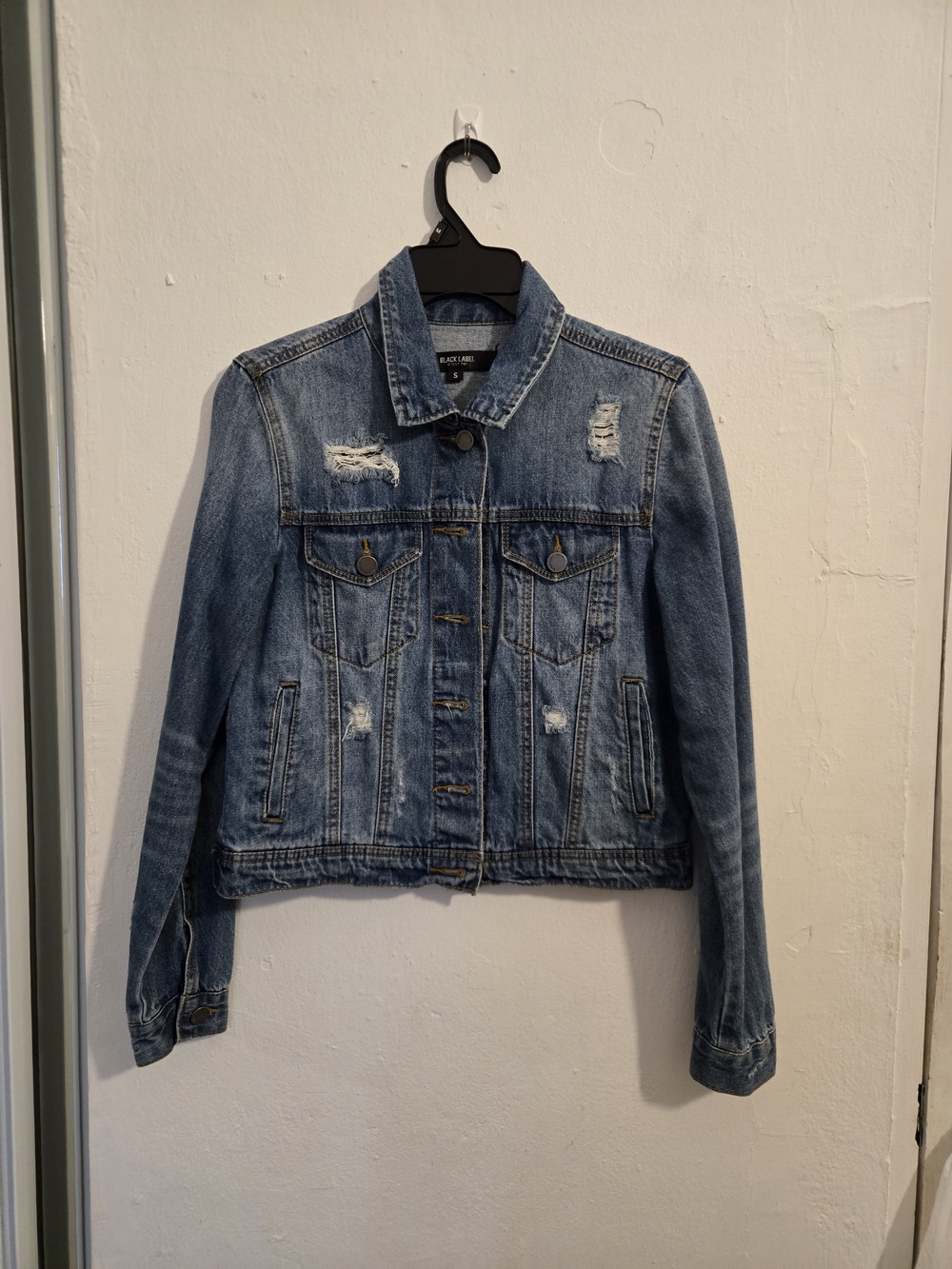 Distressed Blue Denim Jacket - Ladies Classic Trucker